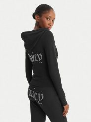 Juicy Couture Bluza Oola JCWAS126306 Czarny Slim Fit. Czarne bluzy bez kaptura damskie Juicy Couture, xs, z bawełny. Za 419.99 zł.