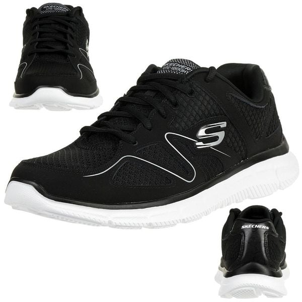 Buty sportowe Sneakersy męskie, Verse - Flash Point. Czarne buty sportowe na co dzień męskie Skechers, na lato, z materiału, bez zapięcia, trekkingowe. Za 199.99 zł.