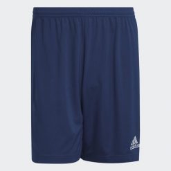 Spodenki piłkarskie męskie adidas Entrada 22. Niebieskie szorty męskie Adidas, z materiału, bez kołnierzyka. Za 50.99 zł.