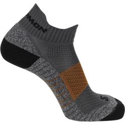 Skarpety Salomon Aero Ankle Unisex 1 para Szare z akcentami Scarlet Ibis/Czarne. Czarne skarpetki damskie Salomon, bez wzorów, z elastanu. Za 131.99 zł.