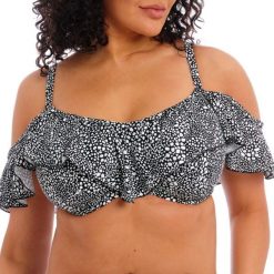 Damski top do kostiumu kąpielowego Elomi Pebble. Czarne bikini damskie ELOMI, bez wzorów. Za 320.65 zł.