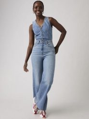 Levi's Kombinezon dżinsowy w kolorze błękitnym rozmiar: W30. Niebieskie kombinezony damskie Levi's, s, bez wzorów, z bawełny, klasyczne, bez kołnierzyka, bez ramiączek. Za 186.19 zł.