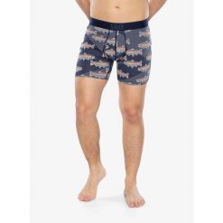 Bokserki termoaktywne męskie Saxx Quest 2.0 Boxer Fly. Niebieskie bokserki męskie Saxx, bez wzorów. Za 123.99 zł.