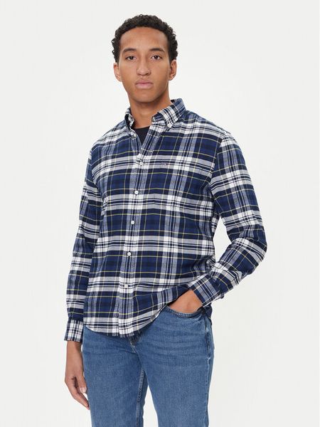 Tommy Hilfiger Koszula Hero MW0MW41345 Granatowy Regular Fit. Niebieskie koszule męskie Tommy Hilfiger, l, bez wzorów, z bawełny, bez kołnierzyka, bez ramiączek. Za 349.99 zł.