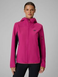 4F Kurtka softshell wiatroodporna damska - różowa XXL. Czerwone kurtki softshell damskie 4f, l, bez wzorów, z materiału, bez kaptura. Za 399.99 zł.