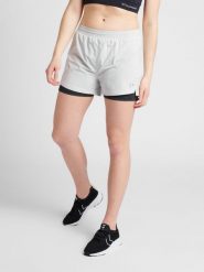Damskie spodenki 2 w 1 Newline. Szare spodenki sportowe damskie Newline, xs, z dżerseju, na fitness i siłownię. Za 286.00 zł.