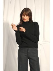 Just Cashmere Kaszmirowy sweter "Trila" w kolorze czarnym rozmiar: L. Czarne golfy damskie Just Cashmere, l, bez wzorów, z kaszmiru, bez ramiączek. Za 294.28 zł.