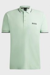Koszulka Polo męska Boss Paddy Pro Open Green regular fit zielona (50469102-388). Zielone koszulki polo męskie Boss, m, bez wzorów, bez ramiączek. Za 259.00 zł.