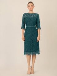 APART Sukienka w kolorze morskim rozmiar: 36. Niebieskie sukienki damskie Apart, bez wzorów, z koronki, bez kołnierzyka, bez ramiączek, midi. Za 295.99 zł.