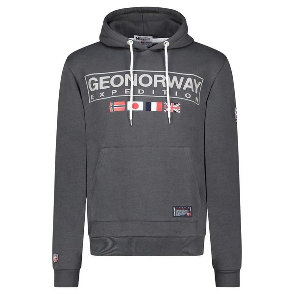 Bluza męska Geographical Norway GREAT Dark Grey DB 317 - ciemnoszara. Szare bluzy z kapturem męskie Geographical Norway, m, z bawełny. Za 139.00 zł.