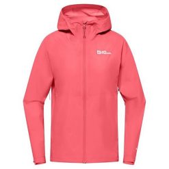 Kurtka przeciwdeszczowa damska Jack Wolfskin Prelight 2.5L LT. Czerwone kurtki przeciwdeszczowe damskie Jack Wolfskin, l, bez kaptura. Za 559.99 zł.
