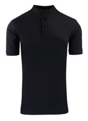 Męski T-Shirt na Stójce - Brave Soul - Czarny. Czarne t-shirty męskie Brave Soul, na lato, l, bez wzorów, z bawełny, bez kołnierzyka. Za 59.00 zł.