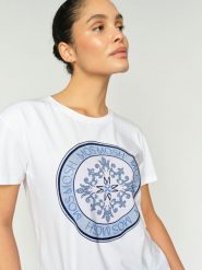 MOS MOSH Koszulka - MMJudd Kobiety Dżersej niebieski|biały, M. Białe t-shirty damskie Mos Mosh, m, z aplikacjami, z bawełny, bez kołnierzyka. Za 279.95 zł.
