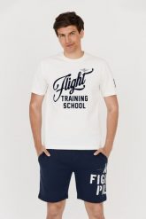 AERONAUTICA MILITARE Biały t-shirt męski. Białe t-shirty męskie AERONAUTICA MILITARE, m, bez wzorów, bez kołnierzyka. W wyprzedaży za 239.99 zł.