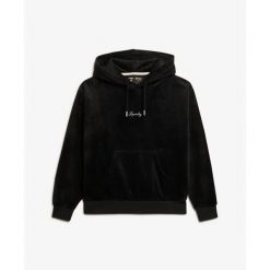 Damska luźna bluza z kapturem z weluru Superdry Country Club. Czarne bluzy z kapturem damskie Superdry., na jesień, s, z weluru. Za 400.60 zł.