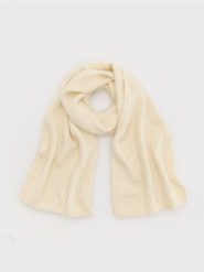 Miękki szalik z cekinami - złamana biel. Szaliki i kominy damskie Reserved, bez wzorów. W wyprzedaży za 25.99 zł.