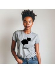 WOOOP Koszulka "Ink cat" w kolorze szarym rozmiar: M. Szare bluzki damskie Wooop, m, bez wzorów, z bawełny, bez kołnierzyka. Za 56.99 zł.