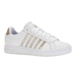 Damskie Skórzane Buty Sportowe Court Tiebreak. Białe buty sportowe na co dzień damskie K-Swiss, bez wzorów, z gumy, trekkingowe. Za 159.00 zł.