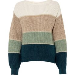 Sweter. Brązowe swetry klasyczne damskie bonprix, bez kołnierzyka. Za 112.99 zł.