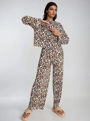 Monki Bluzka w kolorze brązowo-kremowym rozmiar: S. Brązowe bluzki damskie Monki, s, bez wzorów, bez kołnierzyka, bez ramiączek. Za 32.98 zł.