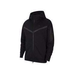 Bluza męska sportowa rozpinana z kapturem Nike TECH FLEECE. Czarne bluzy sportowe męskie Nike, bez wzorów, sportowe, bez kołnierzyka, bez ramiączek. W wyprzedaży za 349.00 zł.
