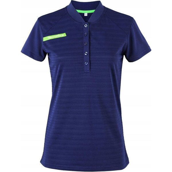 Damska koszulka polo Tecnifibre F3 Ventstripe. Niebieskie bluzki damskie TECNIFIBRE, bez wzorów, sportowe, bez kołnierzyka, bez ramiączek. Za 69.00 zł.