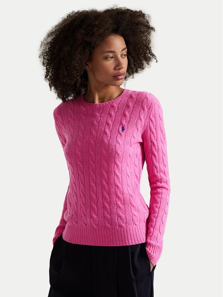 Polo Ralph Lauren Sweter 211971865008 Różowy Slim Fit. Czerwone swetry klasyczne damskie Polo Ralph Lauren, xl, z wełny, bez kołnierzyka. Za 989.99 zł.
