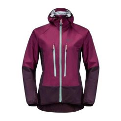 Kurtka Damska Alpspitze. Fioletowe kurtki damskie Jack Wolfskin, m, bez wzorów, z elastanu, z kapturem. Za 721.99 zł.