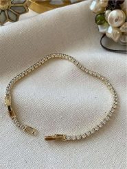 Luseera Pozłacana bransoletka z cyrkoniami rozmiar: onesize. Żółte bransoletki damskie Luseera, pozłacane. Za 43.99 zł.