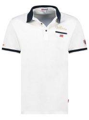 Geographical Norway Koszulka polo "Kara" w kolorze białym rozmiar: S. Białe koszulki polo męskie Geographical Norway, s, bez wzorów, z bawełny, bez ramiączek. Za 74.63 zł.