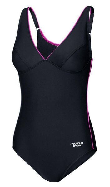 Kostium kąpielowy damski jednoczęściowy AquSpeed Grace. Czarne stroje jednoczęściowe damskie Aqua-Speed, l, bez wzorów. Za 124.00 zł.