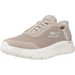 Buty SKECHERS SLIP-INS GO WALK FLEX Brązowy. Brązowe trampki i tenisówki damskie Skechers, bez wzorów, z materiału. Za 294.99 zł.