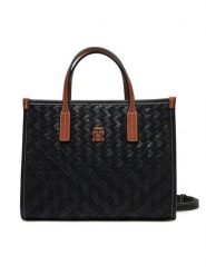 Tommy Hilfiger Torebka Th City Mini Tote AW0AW18393 Czarny. Czarne torebki klasyczne damskie Tommy Hilfiger, bez wzorów, ze skóry, bez dodatków. Za 649.99 zł.