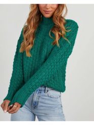 Milan Kiss Sweter w kolorze zielonym rozmiar: S. Zielone golfy damskie Milan Kiss, s, bez wzorów, bez ramiączek. Za 166.88 zł.