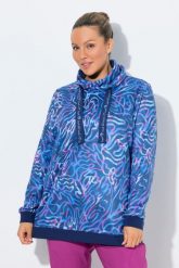 Damskie Bluza stójka długie rękawy z recyklingu. Niebieskie bluzy z kapturem damskie Ulla Popken, m, z elastanu. Za 239.99 zł.