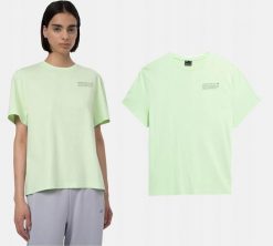 T-SHIRT DAMSKI 4F KOSZULKA SPORTOWA BAWEŁNIANA TTSHF344. Zielone bluzki sportowe damskie 4f, uniwersalny, z bawełny, bez kołnierzyka, bez ramiączek. Za 117.00 zł.