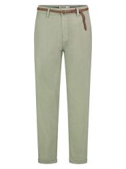 Sublevel Spodnie chino w kolorze jasnozielonym rozmiar: M. Zielone spodnie materiałowe damskie Sublevel, bez wzorów, ze skóry. Za 165.71 zł.