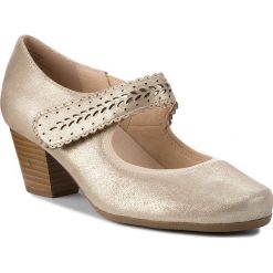Półbuty CAPRICE - 9-24304-20 Beige Metallic 424. Żółte półbuty damskie Caprice, bez wzorów, z materiału, eleganckie, bez obcasa, na obcasie. W wyprzedaży za 159.00 zł.