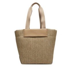 Torebka Calvin Klein. Brązowe shopper bag damskie CALVIN KLEIN, bez wzorów, bez dodatków. Za 339.99 zł.