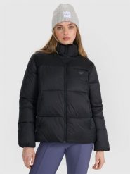 4F Kurtka puchowa z wypełnieniem syntetycznym damska - czarna M. Czarne kurtki damskie 4f, na zimę, m, bez wzorów, z dzianiny, bez kaptura. Za 349.99 zł.