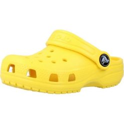 Klapki Crocs Model Classic Clog T Kolor żółty. Żółte klapki damskie Crocs, bez wzorów, z gumy, bez obcasa. Za 176.99 zł.