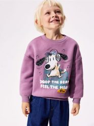 Bluza z bawełną - fioletowy. Fioletowe bluzy i bluzki niemowlęce Reserved, bez wzorów, z bawełny, bez ramiączek, bez kaptura. Za 49.99 zł.