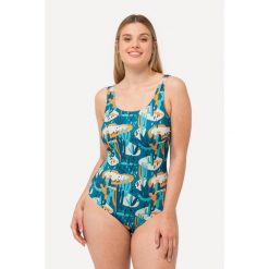 Damskie Kostium kąpielowy kaktusy bez miękkich miseczek marszczenia. Niebieskie stroje jednoczęściowe damskie Ulla Popken, plus size, bez wzorów, plus size. W wyprzedaży za 159.99 zł.