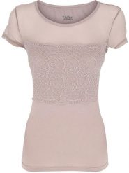 COTONELLA Koszulka w kolorze beżowym rozmiar: S. Brązowe bluzki damskie Cotonella, s, bez wzorów, z koronki, bez kołnierzyka, bez ramiączek. Za 52.99 zł.