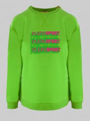 Plein Sport Bluza w kolorze zielonym rozmiar: XL. Zielone bluzy bez kaptura damskie Plein Sport, xl, bez wzorów, z bawełny, bez ramiączek, bez kaptura. Za 184.02 zł.