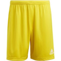 Spodenki piłkarskie męskie adidas Entrada 22. Żółte szorty męskie Adidas, z poliesteru, bez kołnierzyka. Za 52.94 zł.