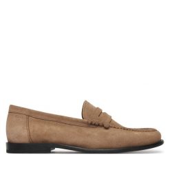 Półbuty BOSS. Brązowe półbuty męskie Boss, bez zapięcia. Za 949.99 zł.