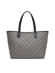 Tommy Hilfiger Torebka Th Icon Tote Jacquard AW0AW18889 Niebieski. Niebieskie torebki klasyczne damskie Tommy Hilfiger, bez wzorów, z materiału, bez dodatków. Za 699.99 zł.