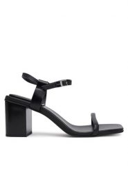 Calvin Klein Sandały Block Heel Sandal 75 Lth HW0HW02650 Czarny. Czarne sandały damskie CALVIN KLEIN, bez wzorów, ze skóry, bez obcasa, na słupku. Za 349.99 zł.