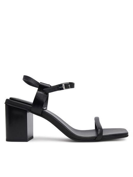 Calvin Klein Sandały Block Heel Sandal 75 Lth HW0HW02650 Czarny. Czarne sandały damskie CALVIN KLEIN, bez wzorów, ze skóry, bez obcasa, na słupku. Za 349.99 zł.